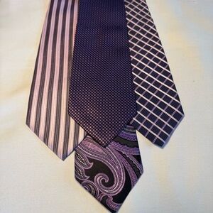 Men’s Tie Collection-Brooks Brothers, Croft & Barrow, Gainfranco-Purple/Pink